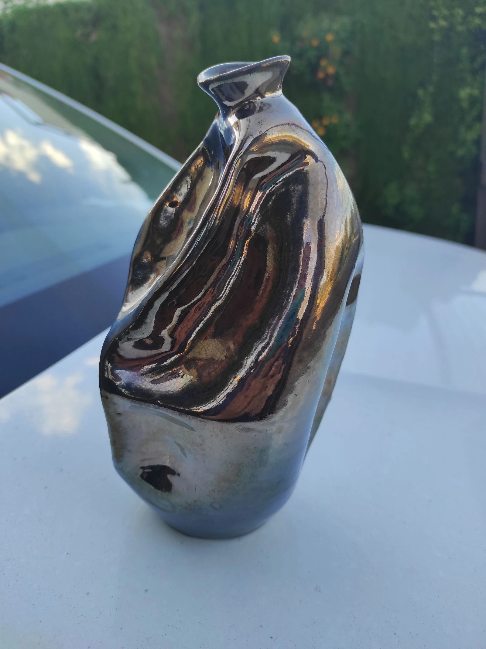 Copper ceramic flower vase violetero – photo 3